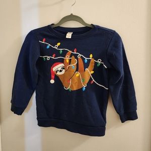 Kids Christmas Sloth Sweater Size 7 EUC